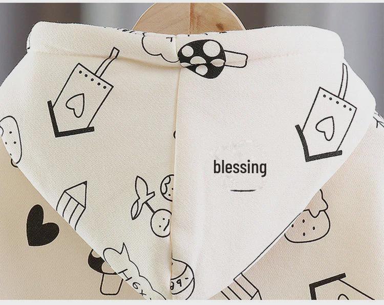 Girls' Velvet Hooded Autumn/Winter Sweatshirts – Thick, Fashionable Korean Style Casual Tops for Baby Girls