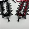 New Sexy Lace Flower Necklace For Women Gothic Punk Velvet Collar Choker Black Waterdrop Pendent Necklace Strap Bow Jewelry