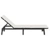 Black Sun Lounger with Cushion Poly Rattan