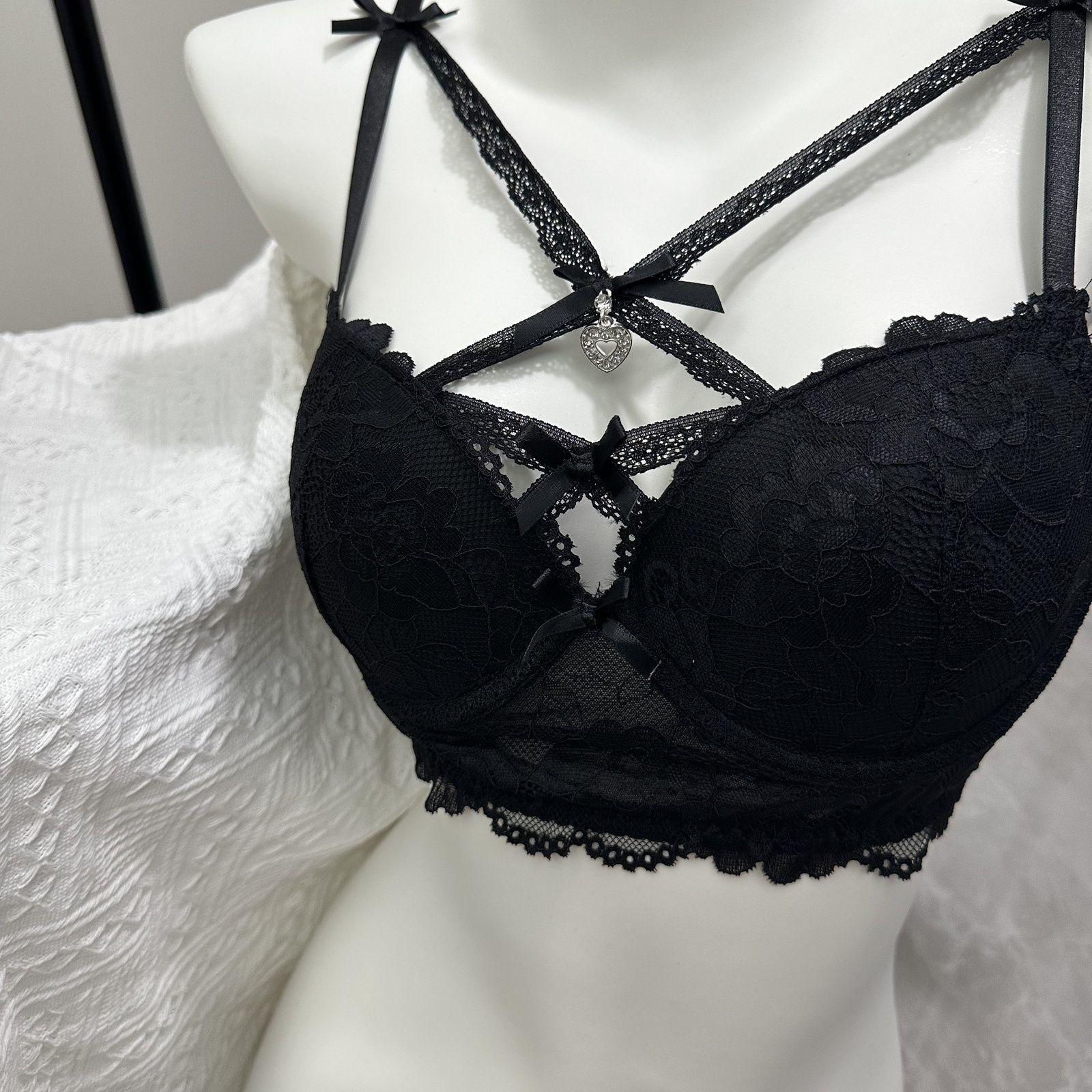 

Сексуальные бюстгальтеры с крестообразным лифчиком, нижнее белье с открытой спиной, милые бюстгальтеры для девочек, модное женское белье, кружевные бюстгальтеры 38/85AB