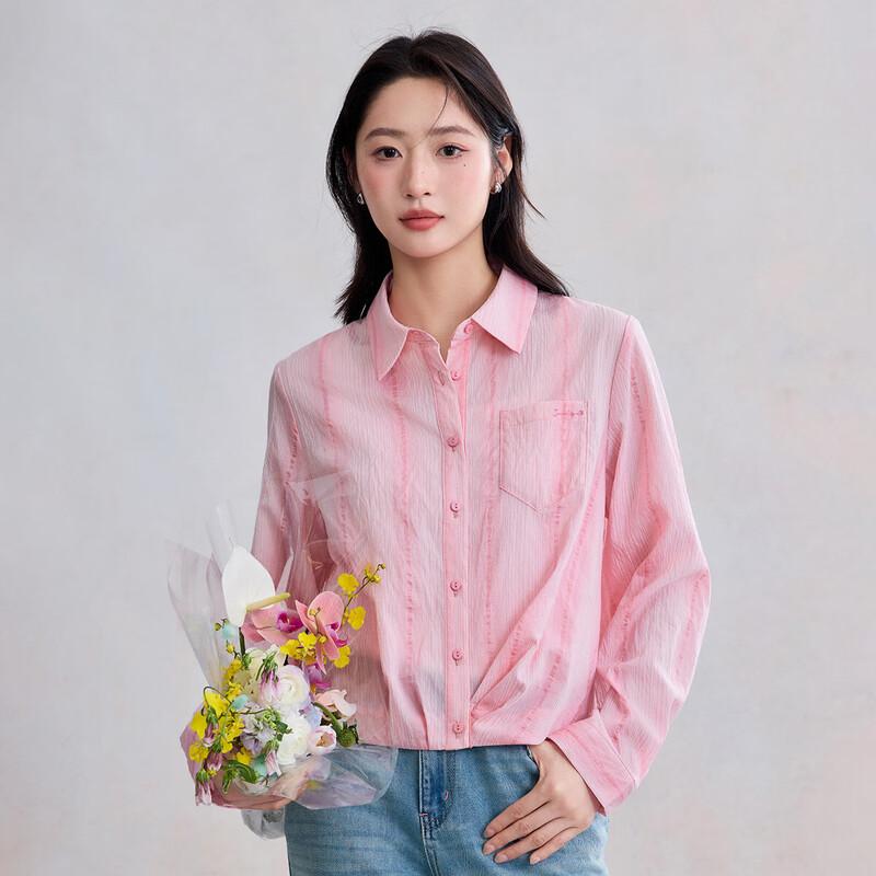 INMAN Lyocell French Striped Long Sleeve Blouse XL