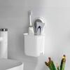 Adhesive Toothbrush Holder Wall Mounted Toothpaste Mouth Cup Waterproof Holder PP Bathroom Storage Shelf Rack Organizer