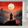 Koi Fish Shower Curtain Japanese Style Bath Curtain Boys Girls Ocean Marine Lotus Leaf Bathroom Shower Curtain Set Waterproof