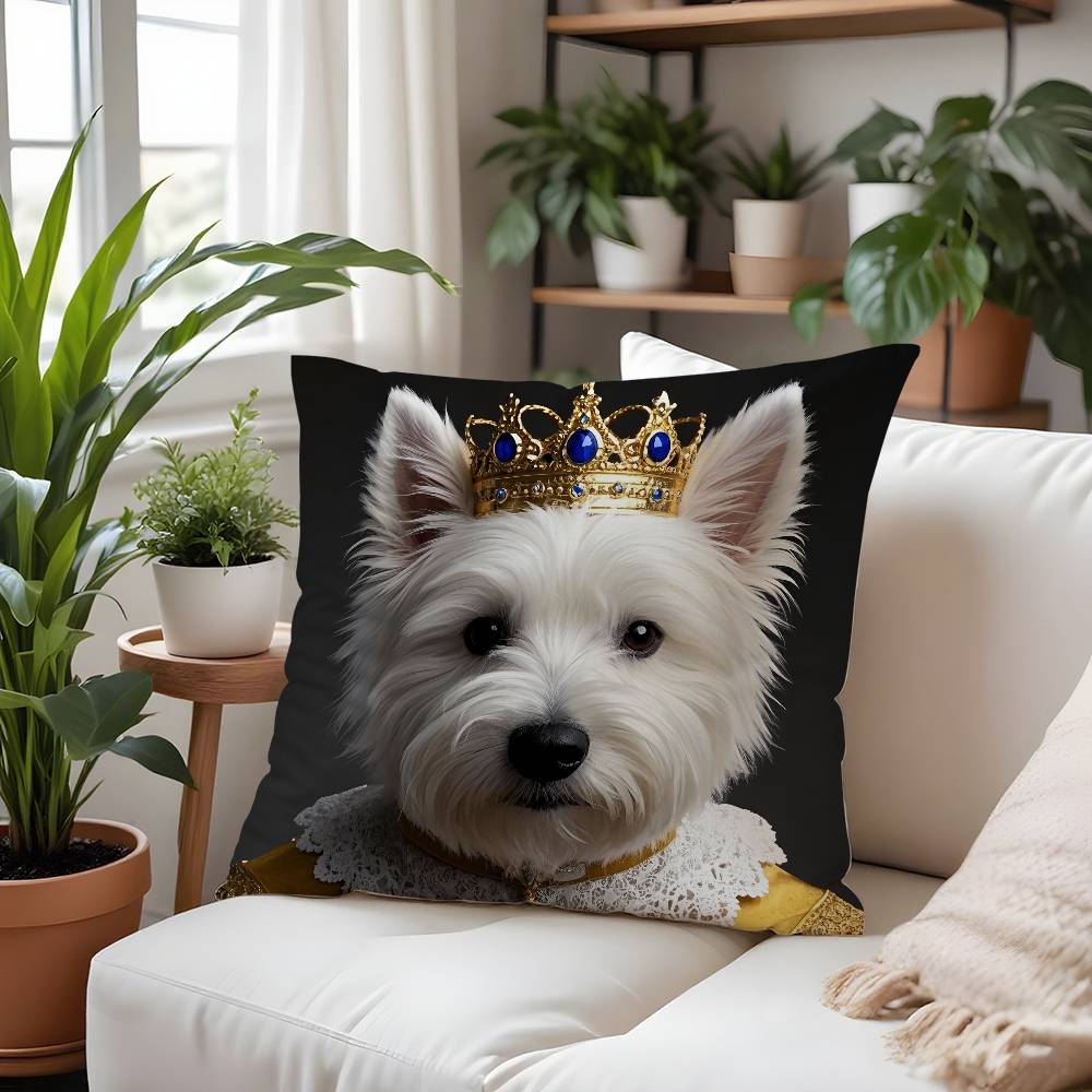 West Highland White Terrier Pillow Case  Plush Fabric Soft  Pillowcase Double Sided Print Cushion Cover Household Gifts