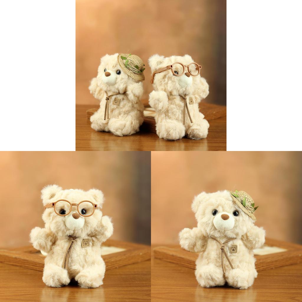 Plush Bear Keychain With Glasses For Cute Backpack Decor And Gift Ideas