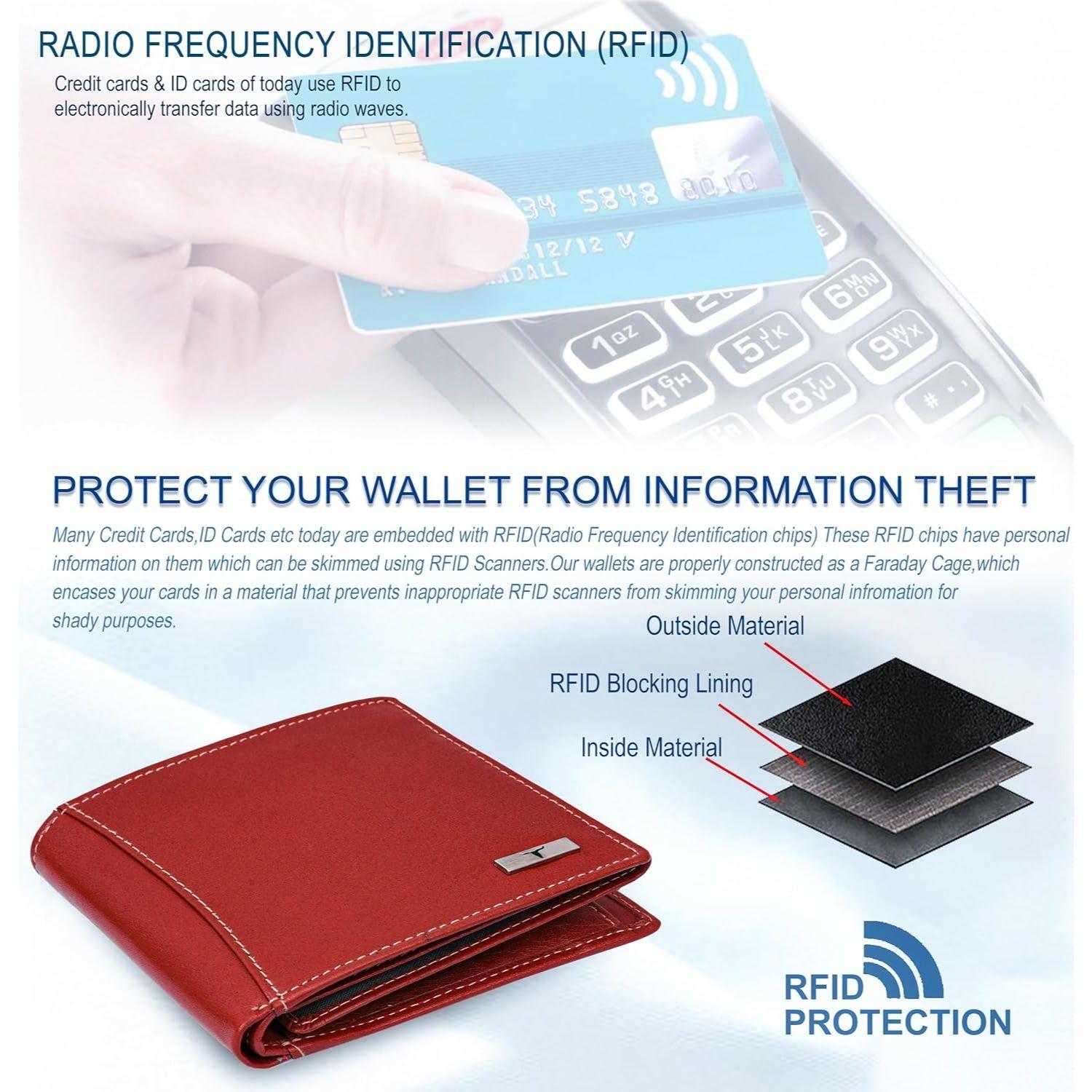 Мужской анилиновый красный кожаный кошелек Oliver — фото 3