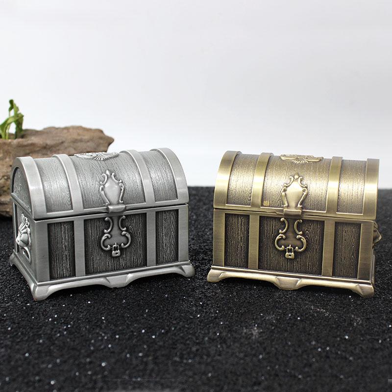 Medium European-Style Tin Pirate Treasure Chest for Jewelry or Wedding Gift
