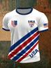 2026 United States Men's Short Sleeved Striped Jersey, Football Fan Cheering Shirt