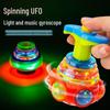 Children's Light-Up Musical Rotating UFO Toy with Cartoon Features