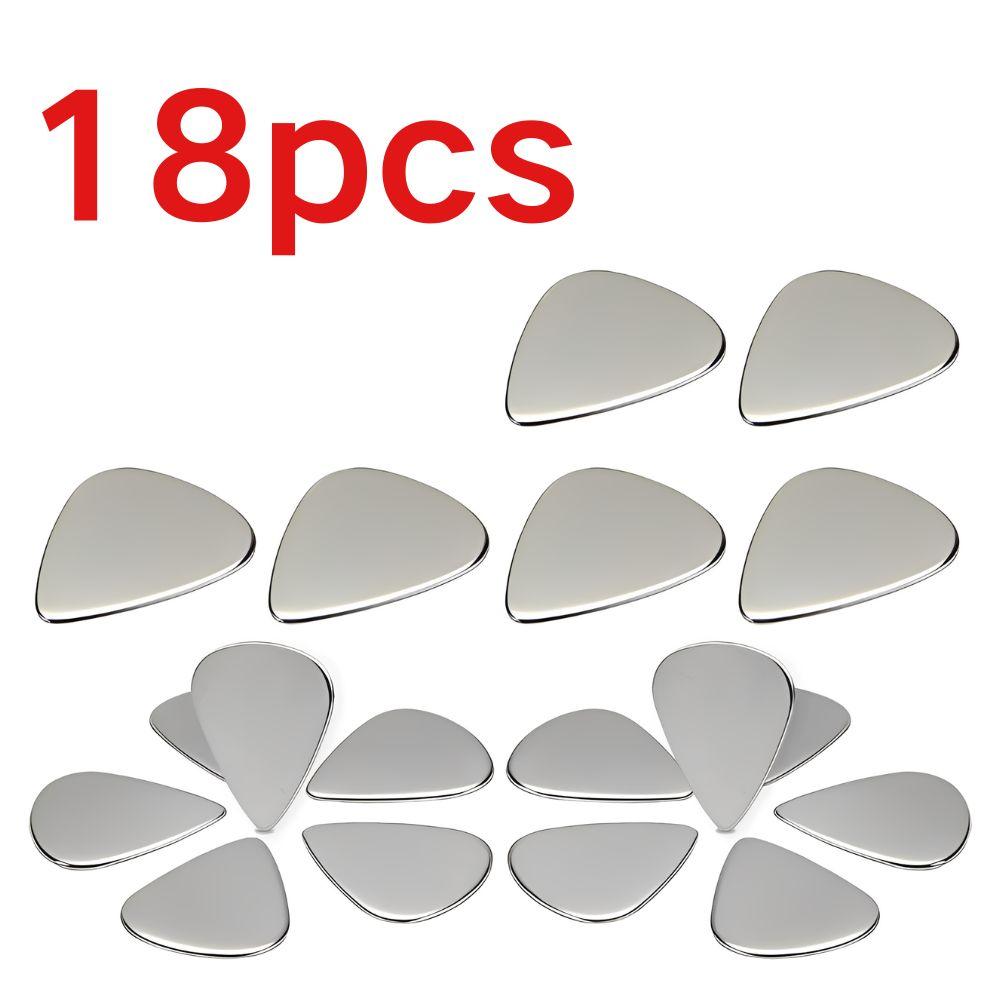 5/18pcs 0.3mm Ultra-Thin Stainless Steel Guitar Picks, Metal Guitar Plectrums for Electric Guitar, Bass, Ukulele YMY