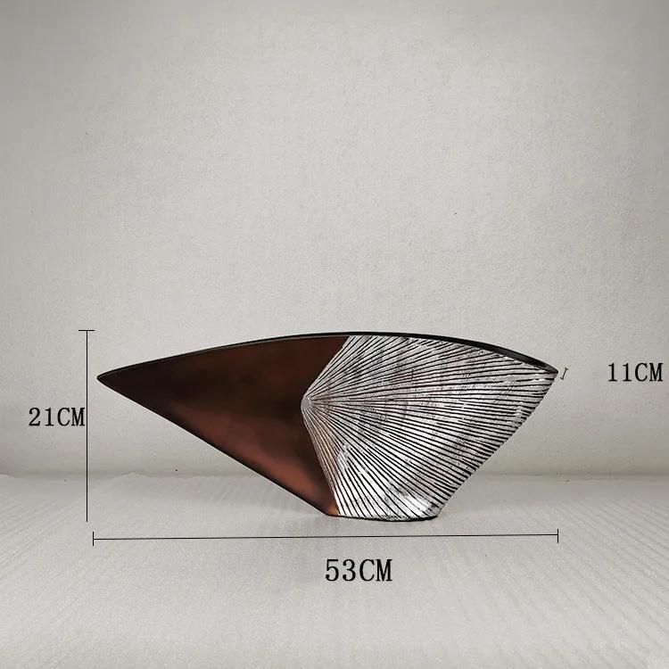 Creative Nordic style Resin vase modern abstract Fan-shaped vase Decoration crafts Home Decorations Dried flowers