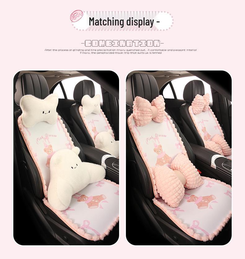 Cartoon Goddess Style Universal Car Seat Cushion for Women - All-Season, Fits BYD Dolphin, Yuan UP, Seal, Yuan Pro