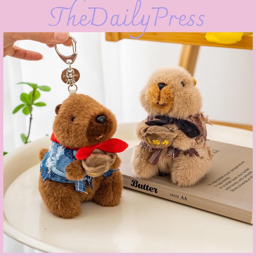 Creative Backpack Screaming Groundhog Plush Keychain Pendant With Sound Function