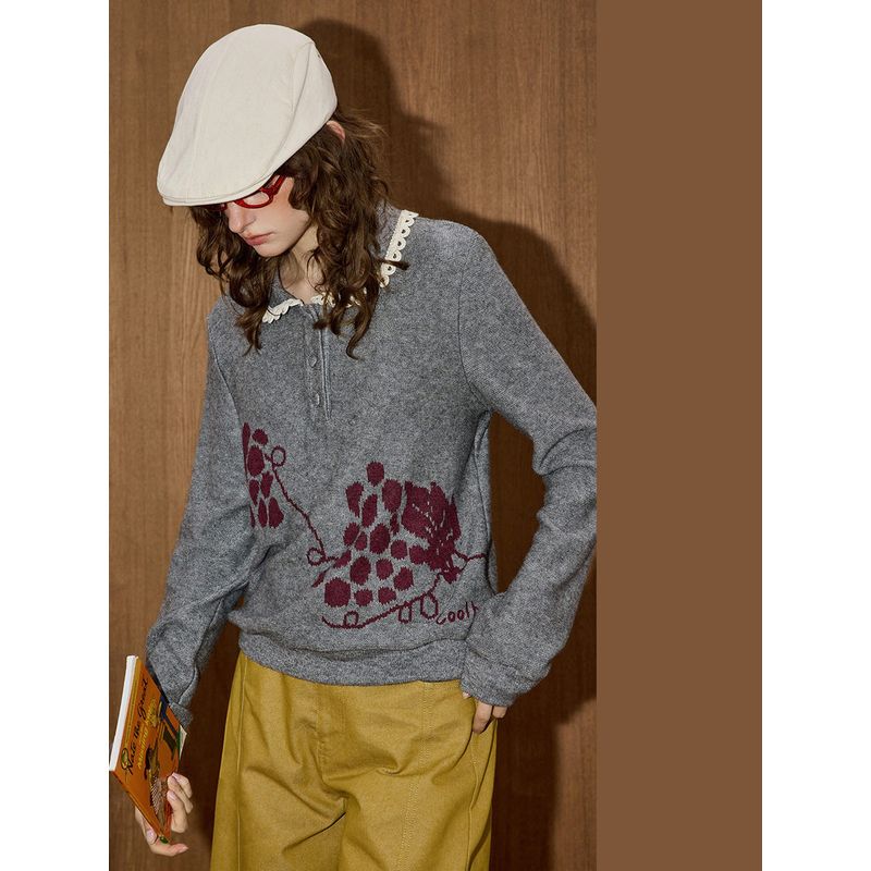 Coolhut American-Style Jacquard Casual Sweater, Fashionable and Versatile New Knitted Sweater for Women