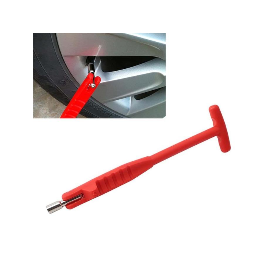 Easy-Install Red Tire Valve Stem Tool Durable Plastic, Essential for Tire & Wheel Maintenance