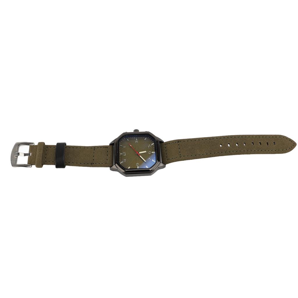 Men Watch Quartz Movement Leather Strap Stylish Retro Wristwatch for Indoor Outdoor Activities