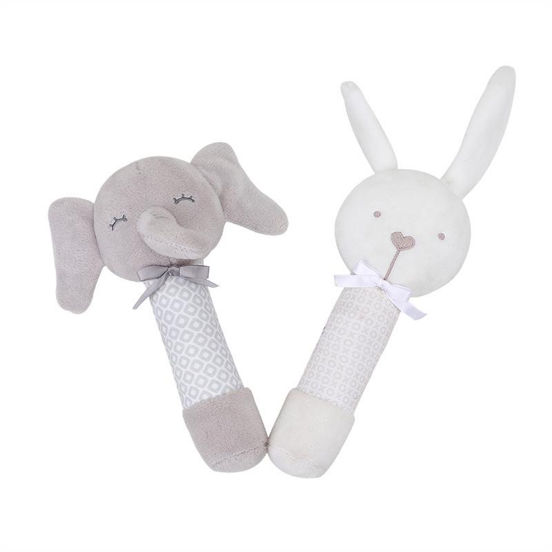 BBSKY Plush Animal Baby Rattle Stick – Hand Grip Toy for Infants