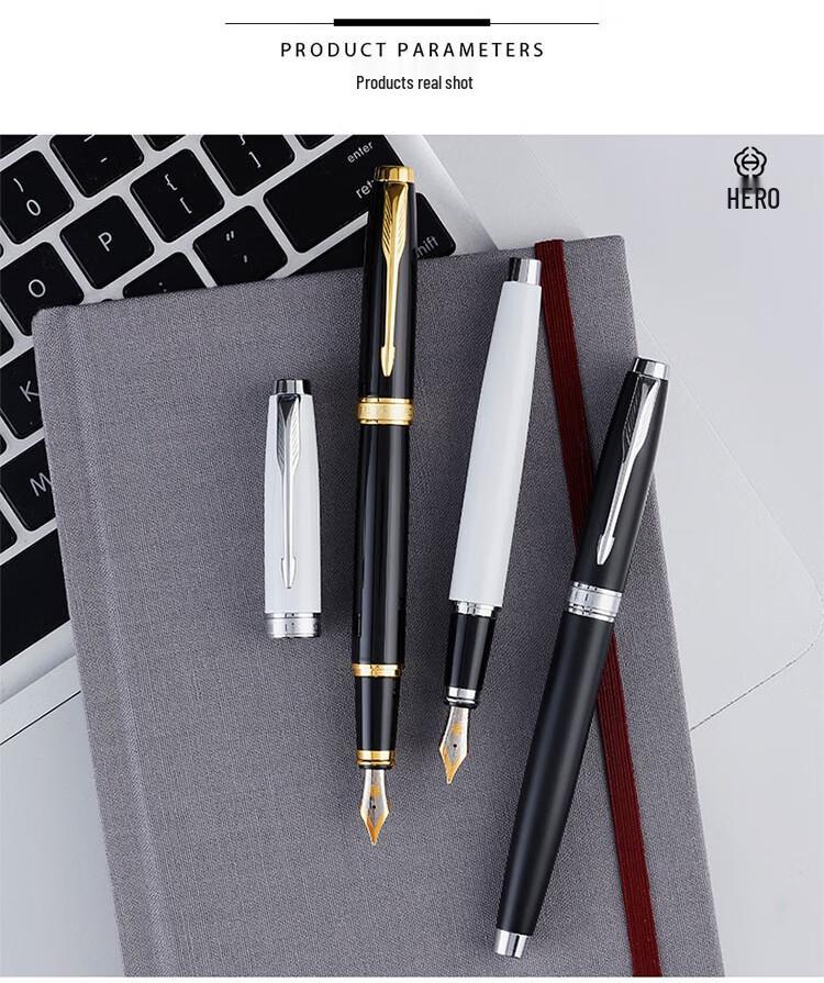 HERO 772 Fountain Pen Gift Set, Metal Barrel, Fine Nib, Engravable Calligraphy Pen for Business Office.