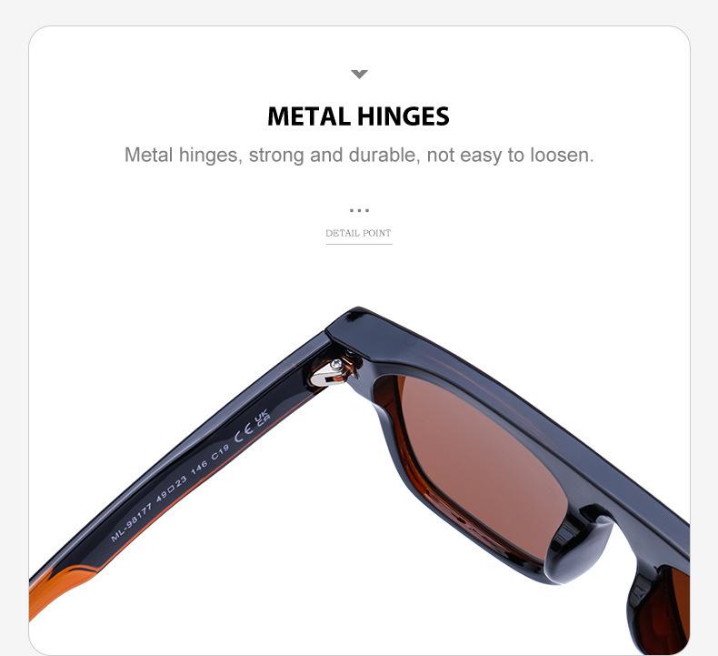 Men’s High-End Square Frame Sunglasses: Premium Outdoor Sun Protection Brand.