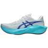 Asics Novablast 6 Comfortable Breathable Bouncing Running Shoes Men sneaker White Blue 1011C243-101