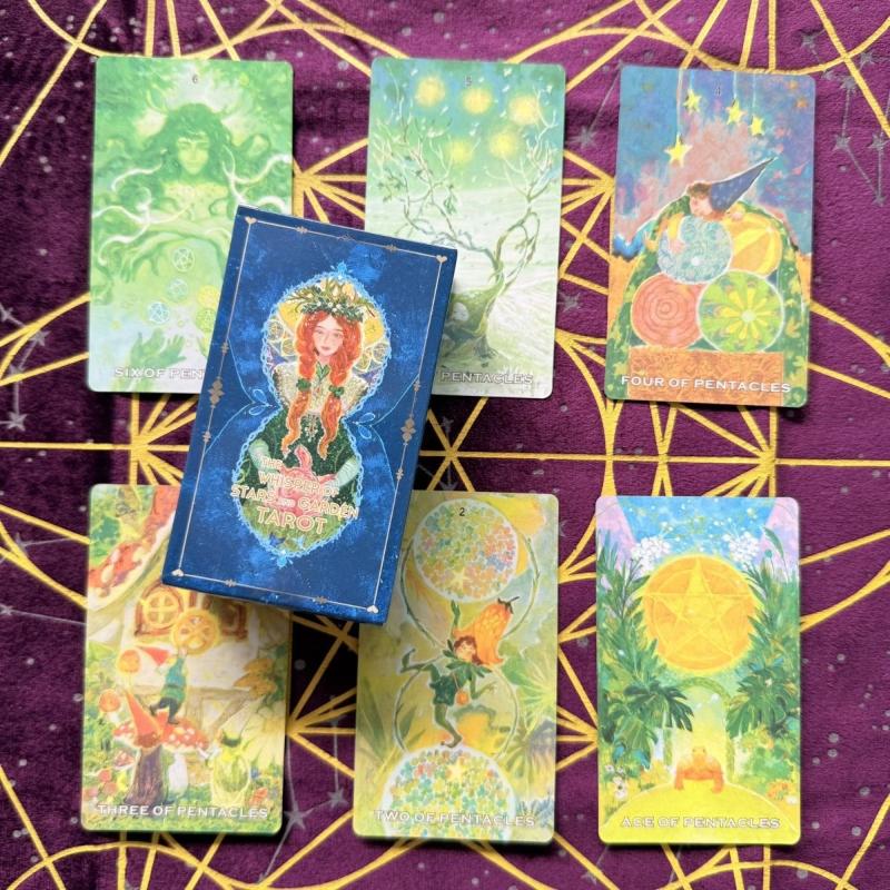 86 Sheets 10.3X6Cm Cartoon Tarot Cards The Whisper Of Stars And Garden Tarot Deck Based On Rider Waite System