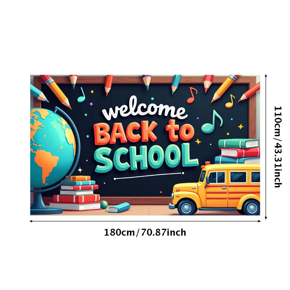 Willkommen zurück zur Schule Banner Hintergrund für Klassenzimmerdeko Kinder Schulfest Veranstaltung Hintergrunddekorationen Foto-Requisiten