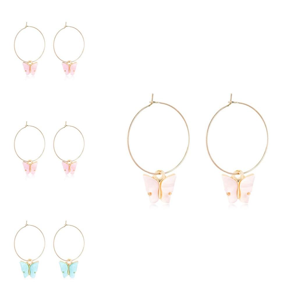 Trendy European And American Style Butterfly Hoop Earrings For Women