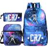 3pcs CR7 Backpacks Ronaldo Print Boys Girls School Bags Student Teenager Mochila Laptop Travel Rucksack Gift