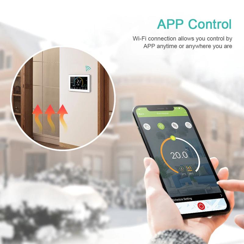 TUYA Wi-Fi Smart Large Colorful Screen Room Programmable Air Thermostat WIFI for Switch Heating Cooler Bridge Voice Alexa