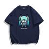 Pixel Style Hatsune Miku Anime Peripheral Animation Printing Tshirt Unisexs and Unisexs Cotton Loose Fashion Trend Summer Tshirt