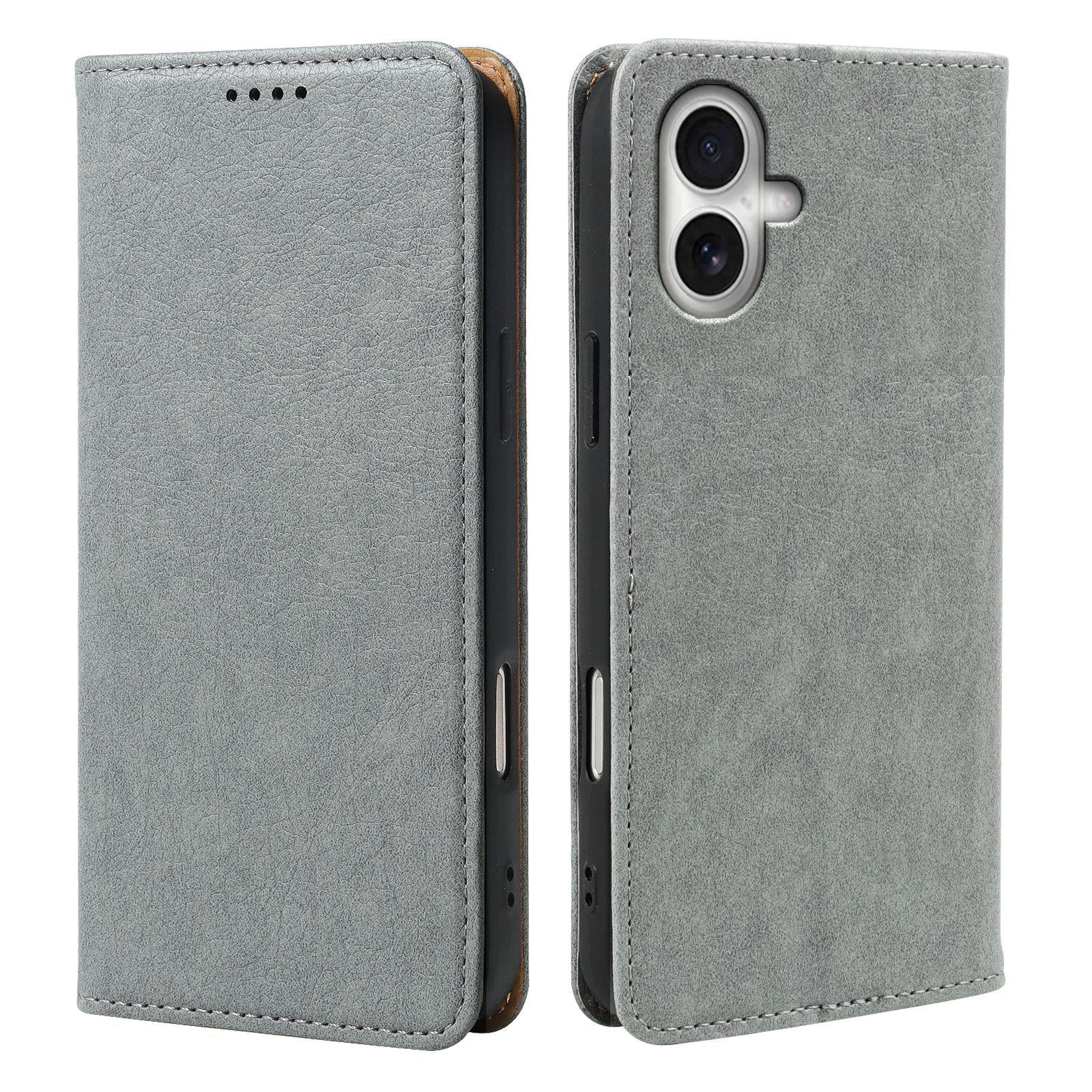 

Leather Wallet Case for Apple iPhone 17: Cloud Design, Magnetic Card Holder, Drop-proof Stand iPhone 17/18 Pro Max серый