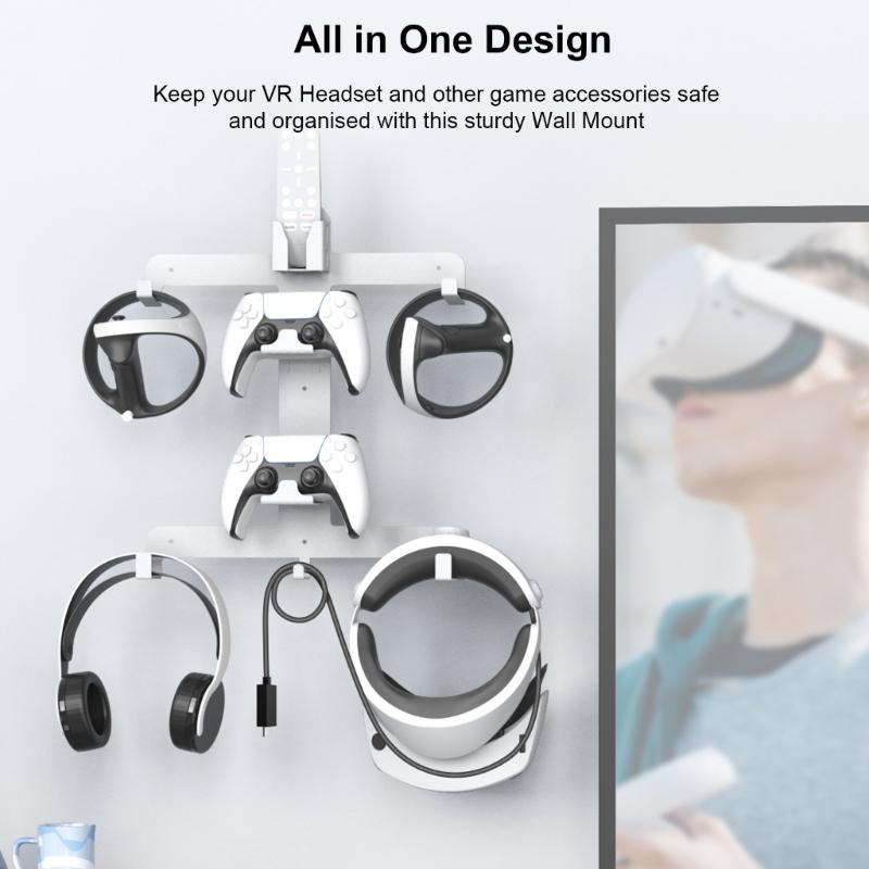 Space Saving Storage Bracket Wall Mount Holder Stand Display Rack for PSVR2 Virtual Reality Headset Accessory