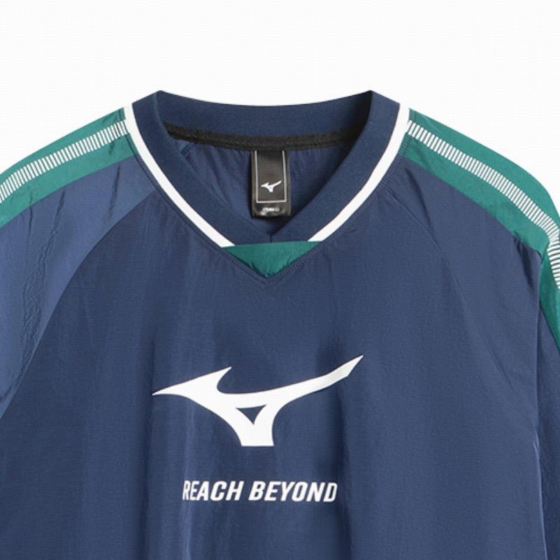 Mizuno Modisches Bequemes Pullover Langarm Sweatshirt Unisex Sweatshirt Wind-Speed-Blau K2CE53Y326