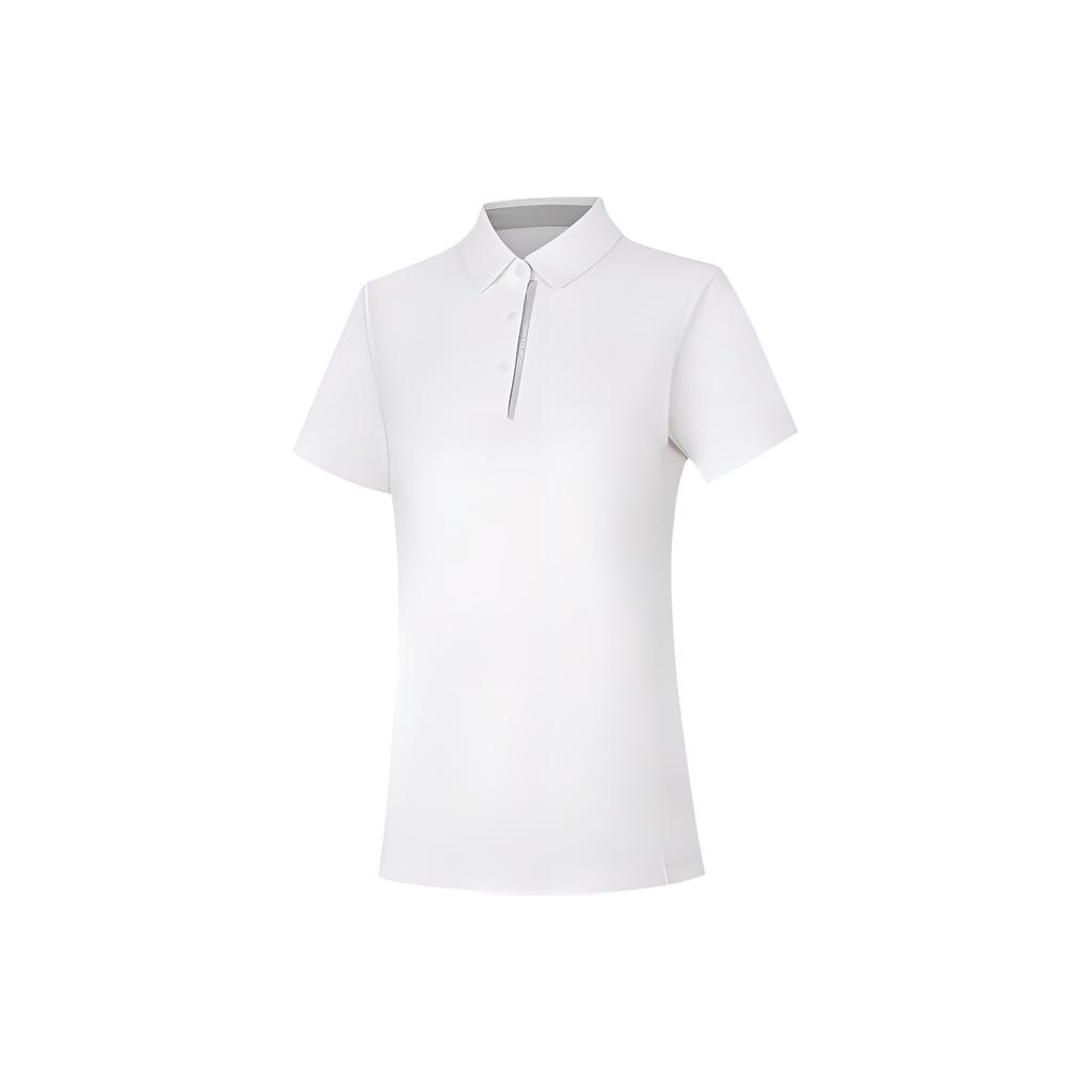 Li-Ning Solid Color Quick-Dry Breathable Sports Polo Shirt Women tops Off-White APLU126-9