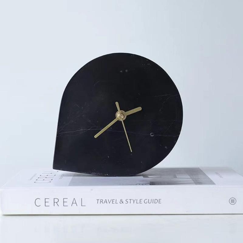 Creative Table Clock Modern Miniature Desk Clock Light Luxury Marble Clocks Ornaments Living Room Art Decoration Accessories