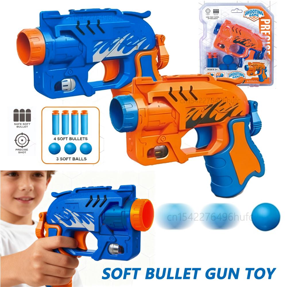 Children's Manual Soft Bullet Gun Toy Outdoor Game Parent-child Interactive Foam Dart Launcher for Boys Girls Christmas Gifts