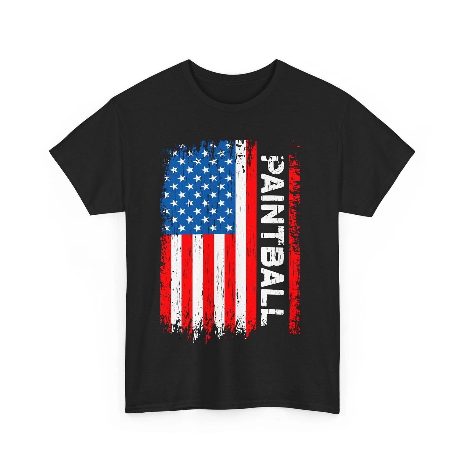 Paintball Shirt, American Flag Paintballing Paintball Players Women Men Shirt 2XL