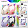BT750 Wireless Cat Ear Over-Ear Headset for Kids - Gradient Design, Bluetooth, Gaming & Streaming