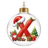 Indoor Outdoor Xmas Hanging Ornaments 26?Letter Acrylic Christmas Ball Ornament, 3D Crystal Style Alphabet Gift Ideas for Family Pendant, Tree Home