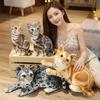 Simulation Tier Plüschtier Stofftier Gestreifte Katze Sitzend Liegend Lateralkumbent Spielzeug Heimdeko Geschenk