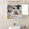 Bathroom Cabinet, Wall Mounted Storage Cabinet with Adjustable Shelves, 60 x 20 x 60 cm, White