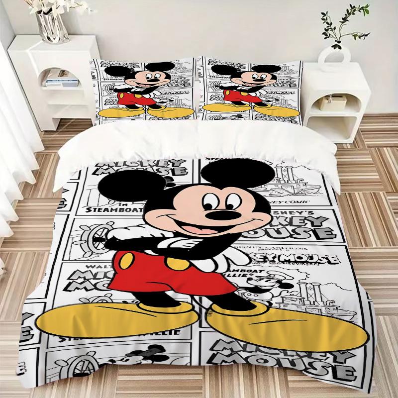 Mickey Mouse Comic Strip Print 3Pcs Bedding Setduvet Cover With 2 Bedropillowcase Home Birthday Gift