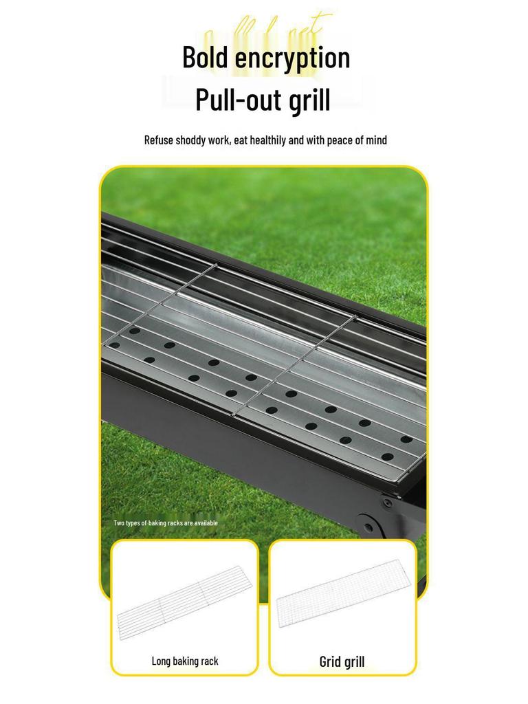 Foldable Charcoal Grill: Medium/Large Portable BBQ Rack for Home & Outdoor Use