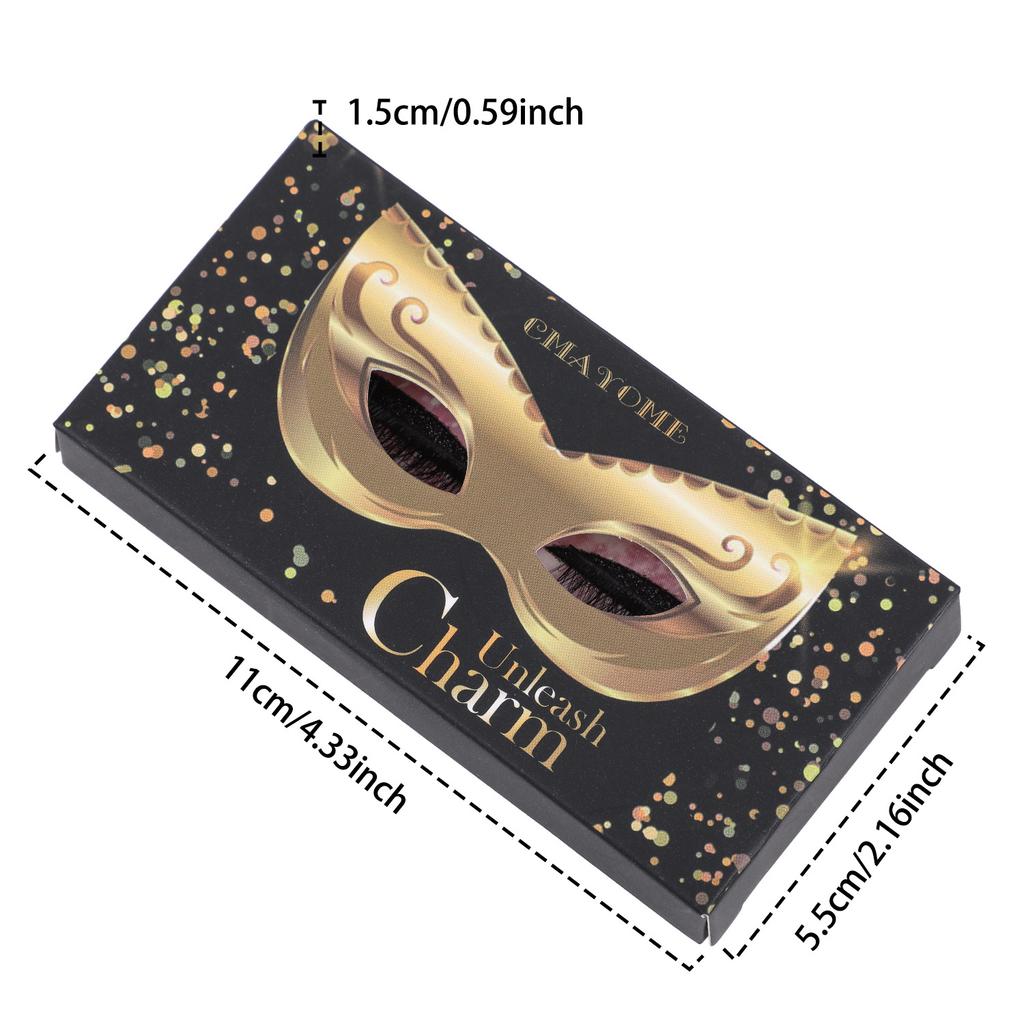 1 Pair Of Self-Adhesive Color Eyeshadow False Eyelashes, Holiday Style, Natural Thick Curled Eyelashes