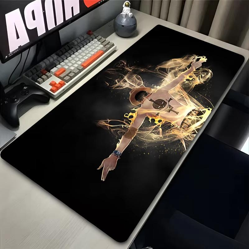 Gaming Mousepad Large Computer Gamer Mouse Pad Office Laptop One Piece Ace Natural Rubber with Locking Edge Gaming Mouse Mat
