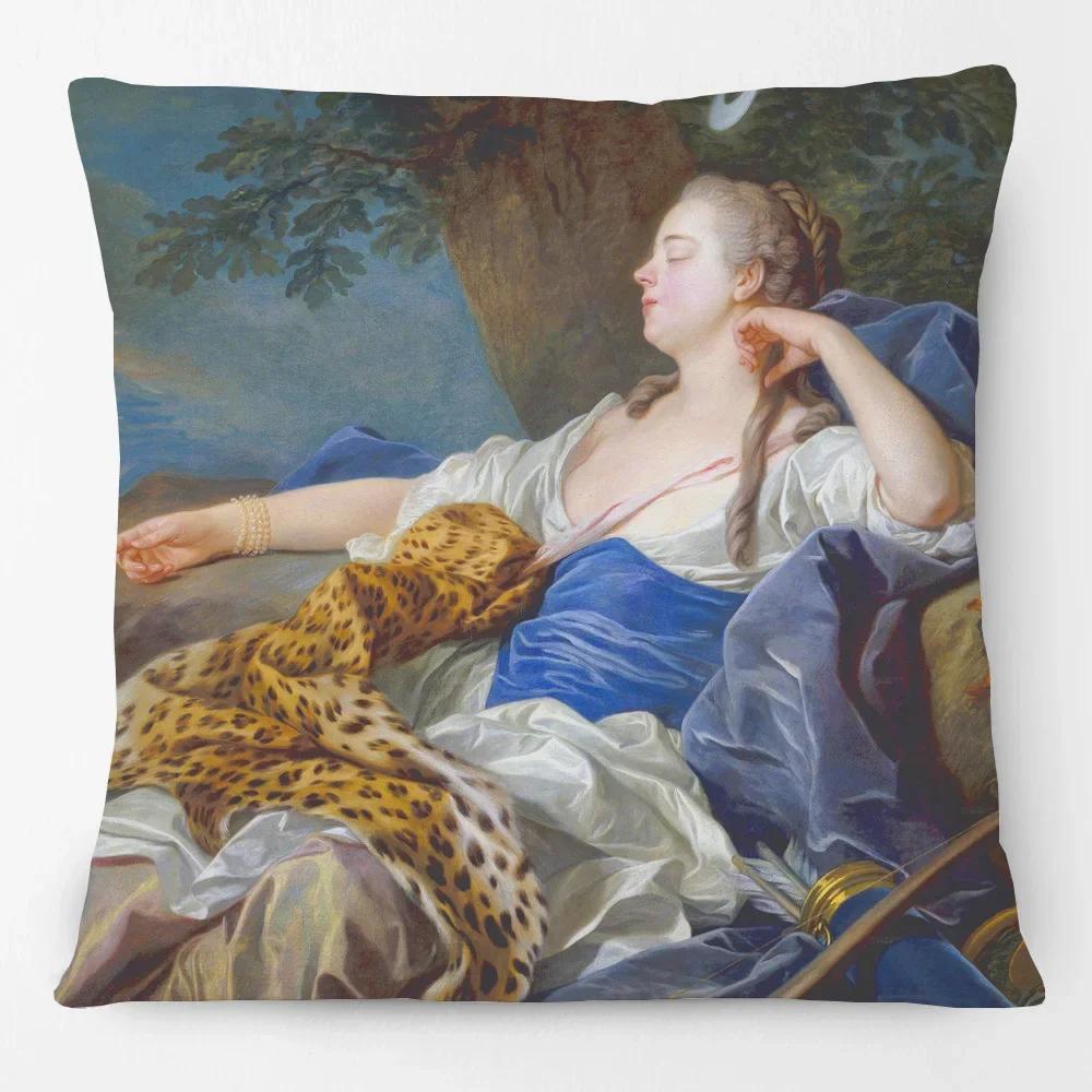 Nobles And Grand Ladies Cushion Covers European Oil Painting Woman Girls Decorative Pillow Case
