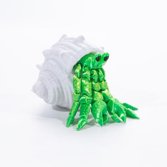 3D-gedruckte Einsiedlerkrebs-Figur mit beweglichen Gelenken, Krabben-Actionfigur, artikuliertes Tiermodell, Desktop-Dekoration, Ornament, Geschenk für Kinder und Erwachsene