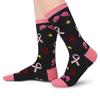 All-Cotton High-Tube Knitted Casual Sports Socks with Fun Letter Print on Soles