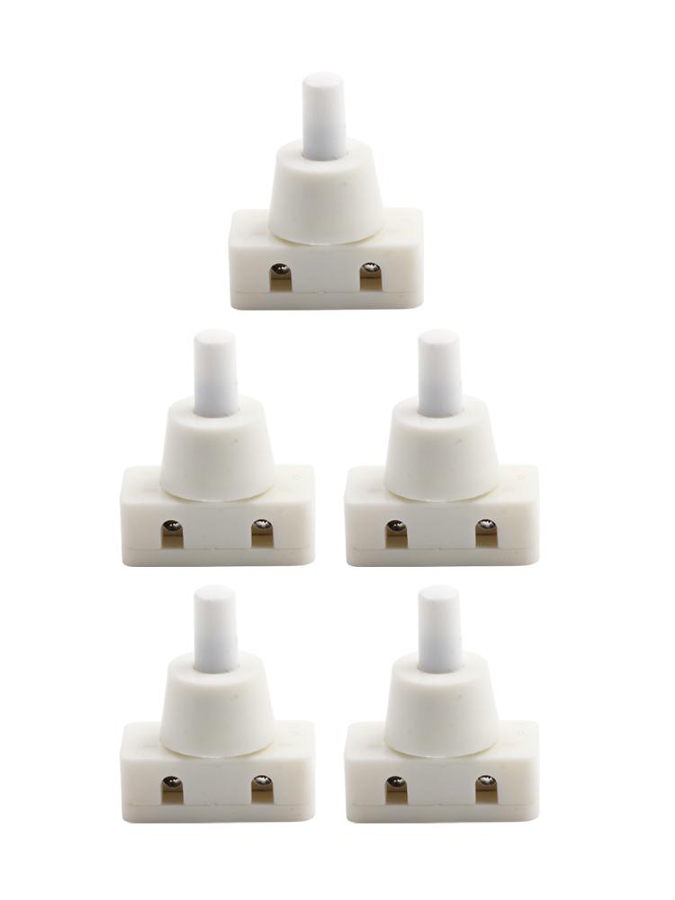 Screw Terminal Connection White Color 10mm Packing Diameter 250V Voltage ABS Material Push Button Switch Circuit Breaker White
