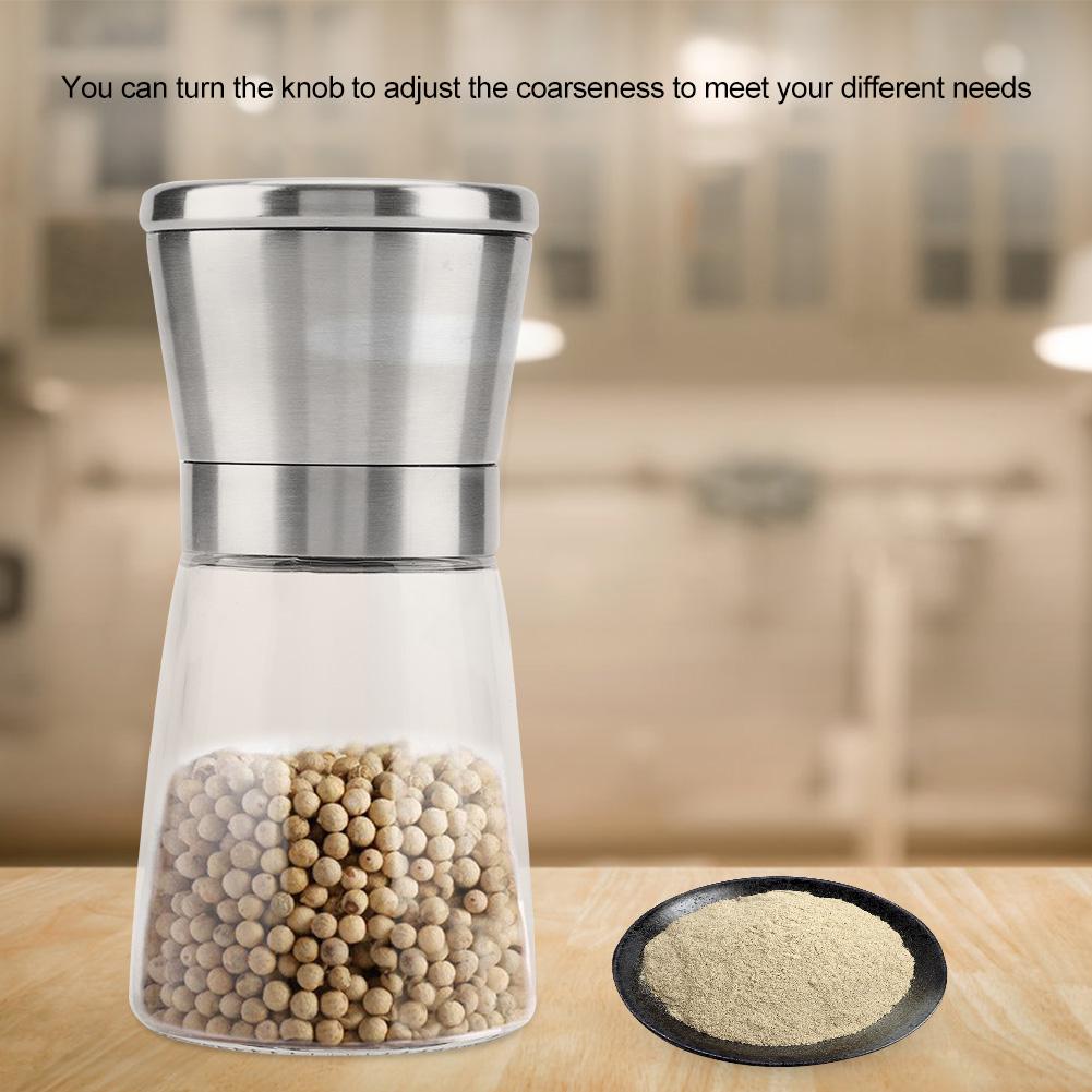 Stainless Steel Manual Pepper Herbs Mill Shaker Spices Salts Kitchen Grinding Tool